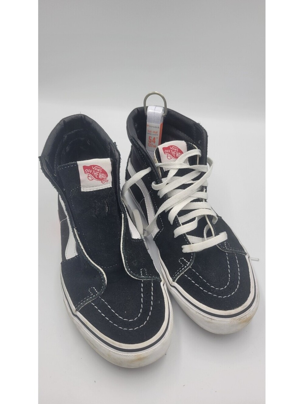 Vans black white high top sneakers